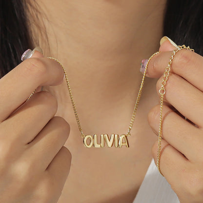 18K Gold Plated One Piece Bubble Name
